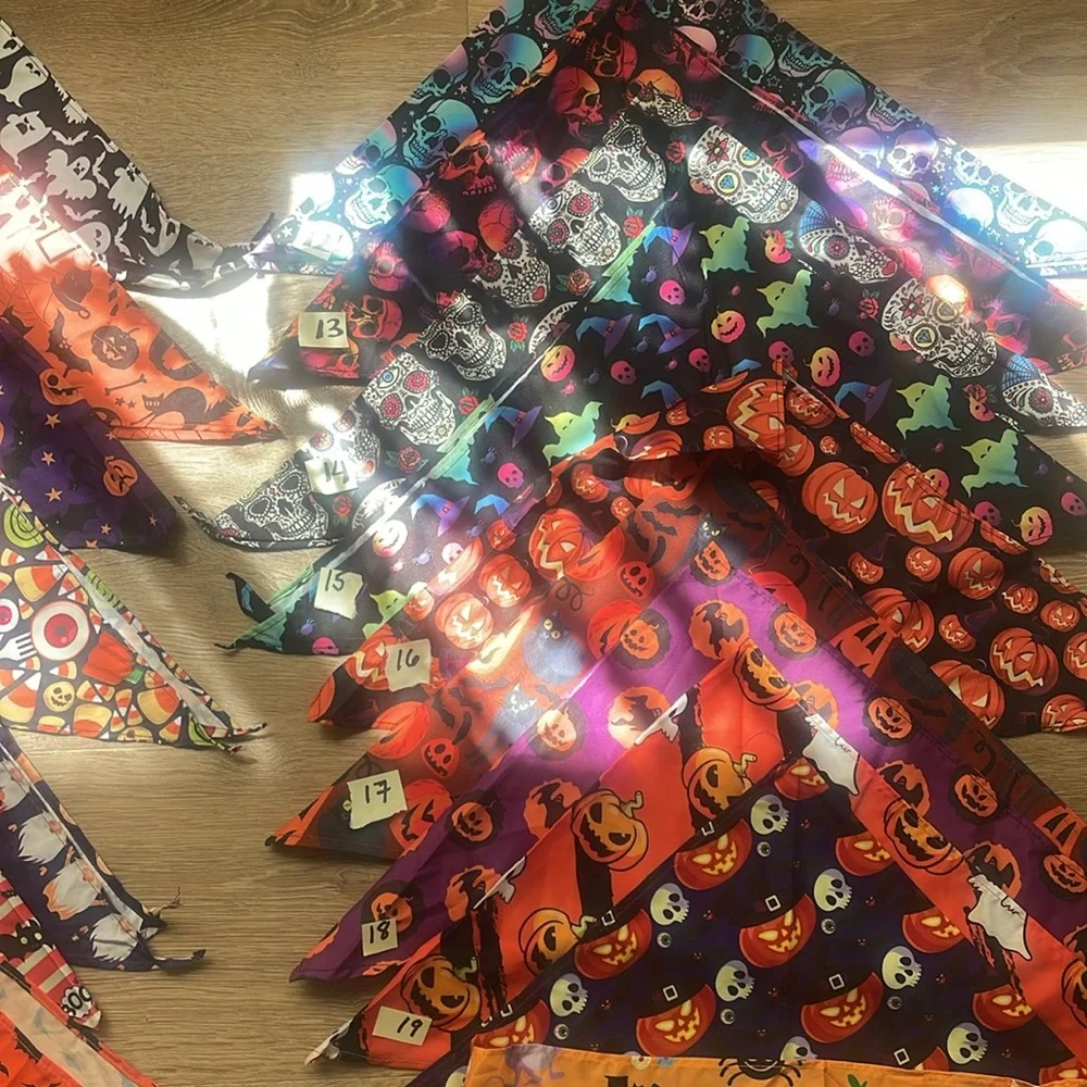 Doggie pet scarfs lightweight, 4 for $20.00 adjustable small large dogs NEW